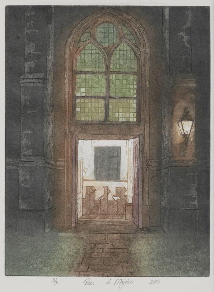 ets kerk Pijnacker, aquatint