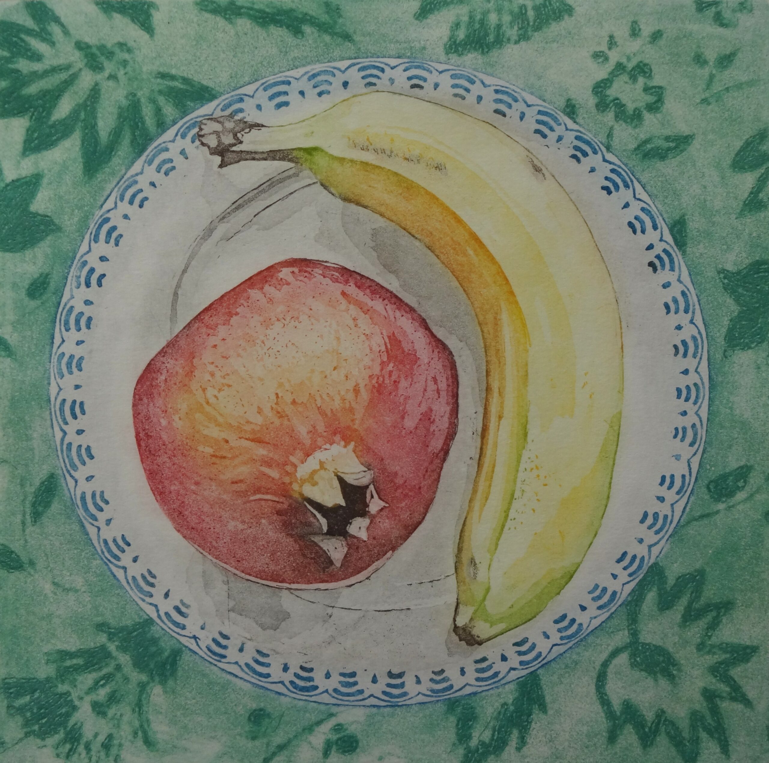 granaatappel en banaan kleur © Roos van der Meijden